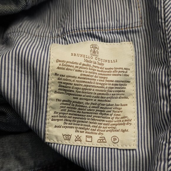 Brunello Cucinelli Monili Jeans Blue Denim High Waist Carpenter Wide Leg Size 6 - Picture 11 of 16